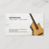 Akoestische gitaar in het zand visitekaartje (Achterkant)