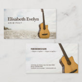 Akoestische gitaar in het zand visitekaartje (Voorkant / Achterkant)