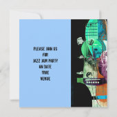 akoestische gitaar jazz jam-uitnodiging kaart (Achterkant)