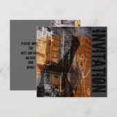 akoestische gitaar jazz jam-uitnodiging kaart (Voorkant / Achterkant)