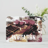 akoestische gitaar jazz jam-uitnodiging kaart (Staand voorkant)