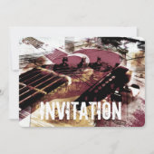 akoestische gitaar jazz jam-uitnodiging kaart (Voorkant)