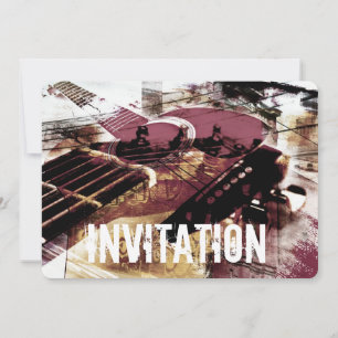 akoestische gitaar jazz jam-uitnodiging kaart