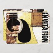 akoestische gitaar jazz jam-uitnodiging kaart (Voorkant / Achterkant)