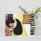 akoestische gitaar jazz jam-uitnodiging kaart (Staand voorkant)