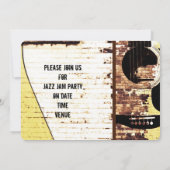 akoestische gitaar jazz jam-uitnodiging kaart (Achterkant)