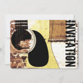 akoestische gitaar jazz jam-uitnodiging kaart (Voorkant)