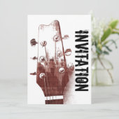 akoestische gitaar jazz jam-uitnodiging kaart (Staand voorkant)