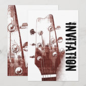 akoestische gitaar jazz jam-uitnodiging kaart (Voorkant / Achterkant)