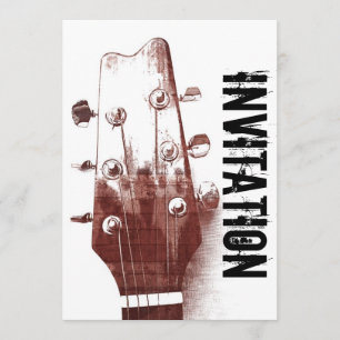 akoestische gitaar jazz jam-uitnodiging kaart