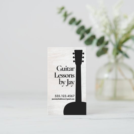 Akoestische gitaar leraar Visitekaartje (Staand voorkant)