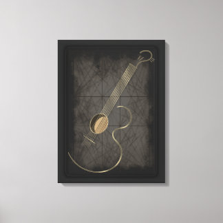 Akoestische gitaar Logo Canvas kunst aan de muur