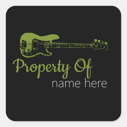 Akoestische gitaar Logo, persoonlijk Vierkante Sticker (Voorkant)