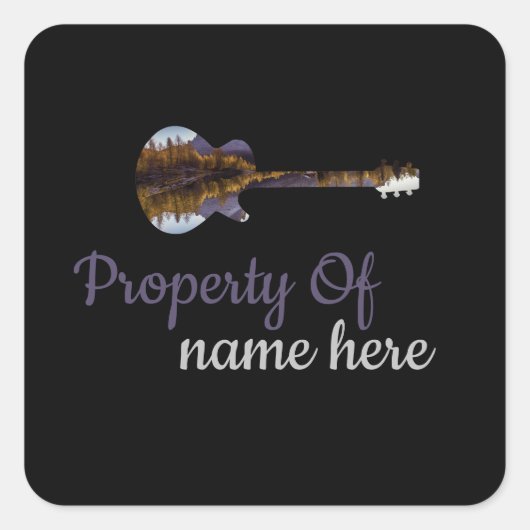 Akoestische gitaar Logo, persoonlijk Vierkante Sticker (Voorkant)