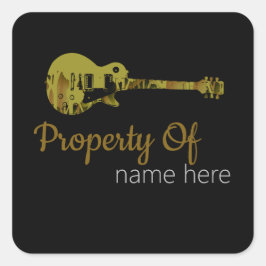 Akoestische gitaar Logo, persoonlijk Vierkante Sticker