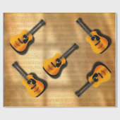 Akoestische  gitaar met aangepaste muzikant cadeaupapier (Vlak)