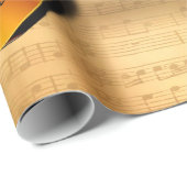 Akoestische  gitaar met aangepaste muzikant cadeaupapier (Rol Hoek)