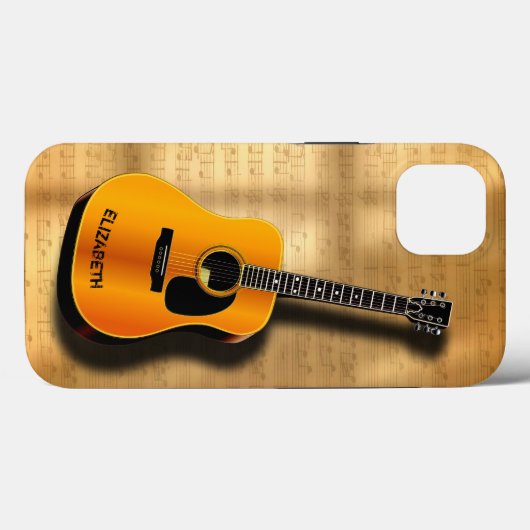 Akoestische gitaar met aangepaste muzikant Case-Mate iPhone case (Achterkant (horizontaal))