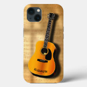 Akoestische gitaar met aangepaste muzikant Case-Mate iPhone case (Achterkant)