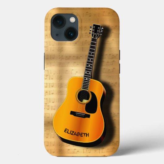 Akoestische gitaar met aangepaste muzikant Case-Mate iPhone case (Achterkant)