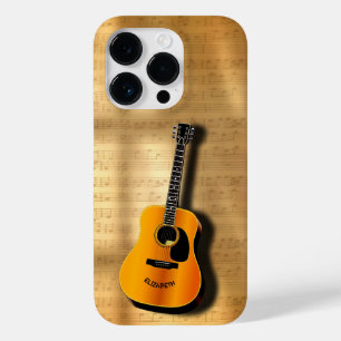 Akoestische gitaar met aangepaste muzikant Case-Mate iPhone 14 pro hoesje