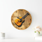 Akoestische gitaar met aangepaste muzikant grote klok (Huis)