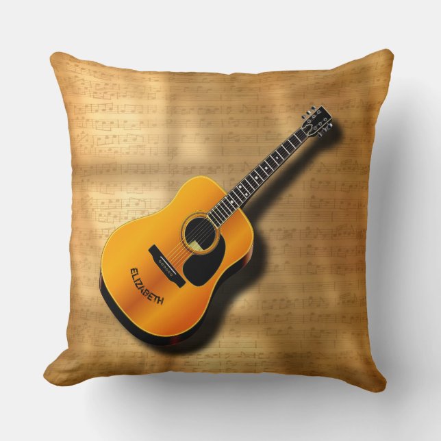 Akoestische  gitaar met aangepaste muzikant kussen (Voorkant)