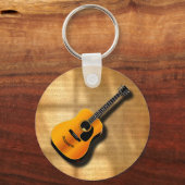 Akoestische  gitaar met aangepaste muzikant sleutelhanger (Voorkant)