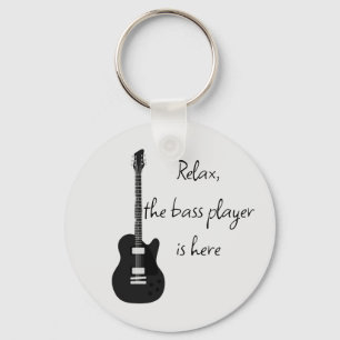 Akoestische  gitaar met aangepaste muzikant sleutelhanger