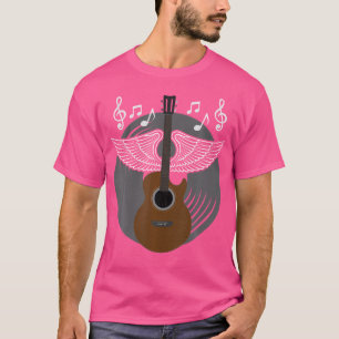 Akoestische gitaar met Angel Wings Gitaar Speler G T-shirt