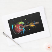 Akoestische gitaar met verfsplatters stickers (Envelop)