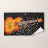 akoestische gitaar met vuurwerk, bad handdoek (Handdoek)