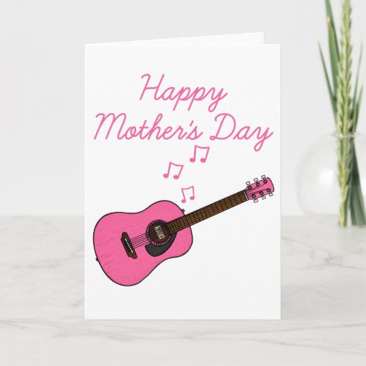 Akoestische gitaar Moederdag gitarist Bedankkaart (Voorkant)