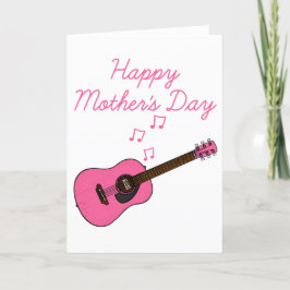Akoestische gitaar Moederdag gitarist Bedankkaart