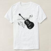 Akoestische gitaar & Muzieknoten persoonlijke cade