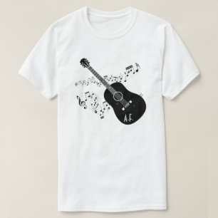 Akoestische gitaar & Muzieknoten persoonlijke cade T-shirt