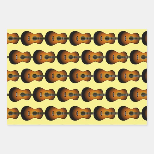 Akoestische gitaar muzikaal ontwerp inpakpapier vel (Voorkant 2)