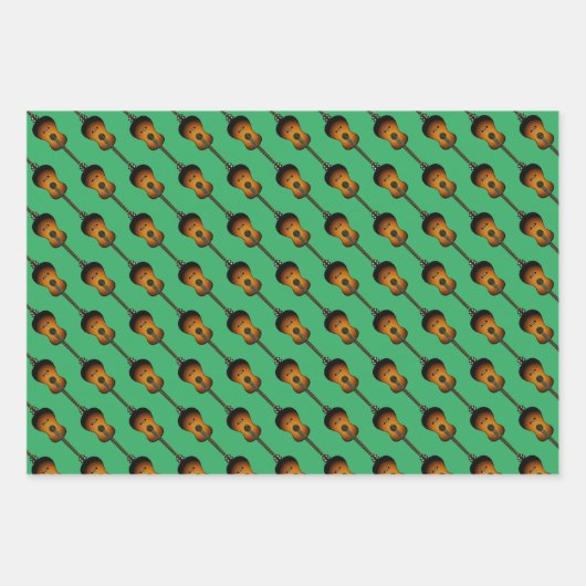 Akoestische gitaar muzikaal ontwerp inpakpapier vel (Voorkant)