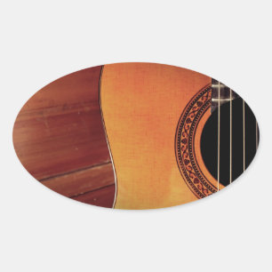 Akoestische gitaar ovale sticker