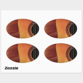 Akoestische gitaar ovale sticker (Vel)