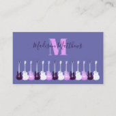 Akoestische gitaar paarse roze muziekleraar Monogr Visitekaartje (Voorkant)