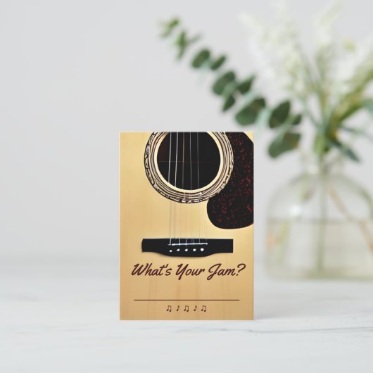 Akoestische gitaar partij muziek bruiloft lied ver informatiekaartje (Staand voorkant)
