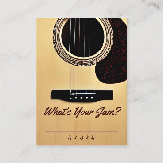 Akoestische gitaar partij muziek bruiloft lied ver informatiekaartje (Voorkant)