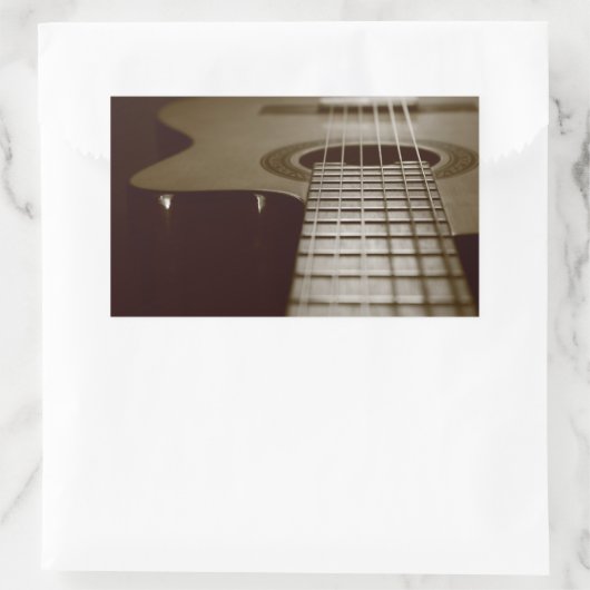 Akoestische gitaar rechthoekige sticker (Tas)