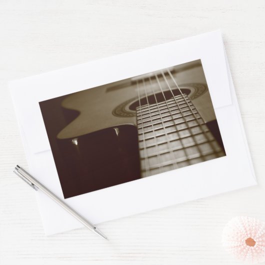 Akoestische gitaar rechthoekige sticker (Envelop)