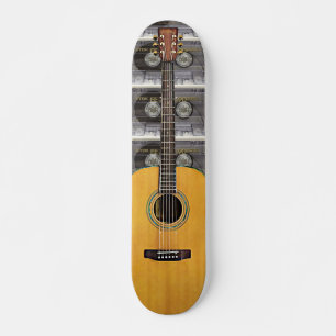 Akoestische gitaar & Retro Tape Rock n Roll Persoonlijk Skateboard