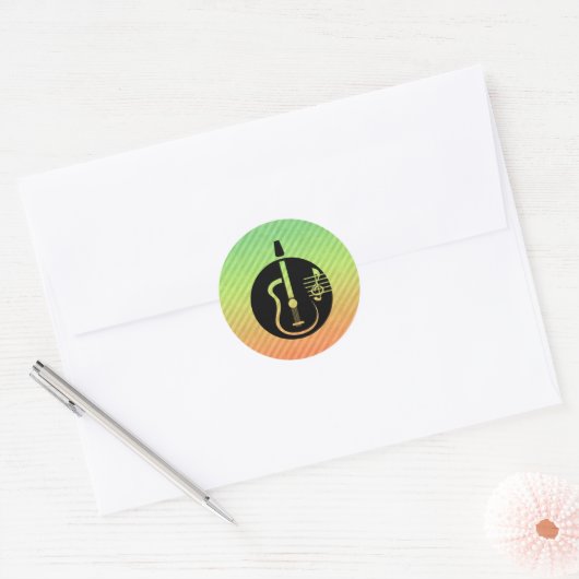 Akoestische gitaar ronde sticker (Envelop)