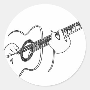 akoestische gitaar ronde sticker