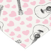 Akoestische gitaar roze harten, gitarist bruiloft korte tafelloper (Hoek)