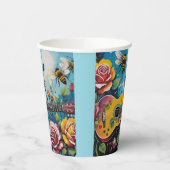 Akoestische gitaar Rozen en bijen Spring Garden Papieren Bekers (Links)